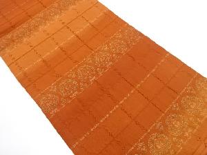 横段に抽象花模様織り出し　全通袋帯